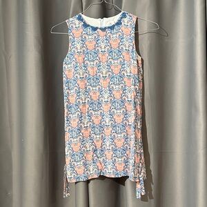 Disney Riviera Resort Pink and Blue Sleeveless Patterned Kids Dress Large